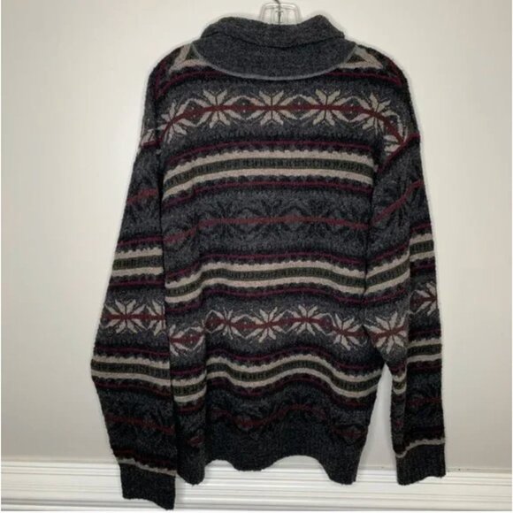 Northern Isles Men's Wool Shawl Collar Pullover Fair Isles Sweater Size Large - Picture 5 of 7